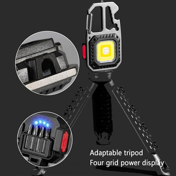 Mini flashlight LED keychain W5138 Type C with 4 screwdriver bits and tripod