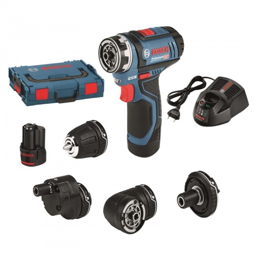 BOSCH - GSR 12V-15 FC Set Δραπανοκατσάβιδο Μπαταρίας με 4 Κεφαλές (2x2.0Ah) σε L-boxx