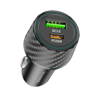 Borofone Car charger BZ21 Brilliant - USB + Type C - QC 3.0 PD 48W black