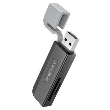 Borofone Card reader DH9 Wisdom 2 in 1 - USB 3.0 to SD + micro SD - black-grey