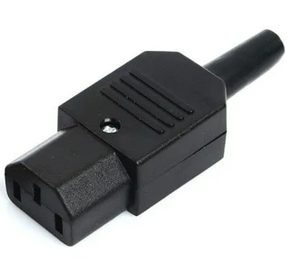 IEC Cable Plug Connector 10A 250V Black 3-Pin Female