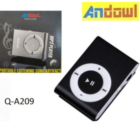 Επαναφορτιζόμενο MP3 player μαύρο Q-A209 ANDOWL