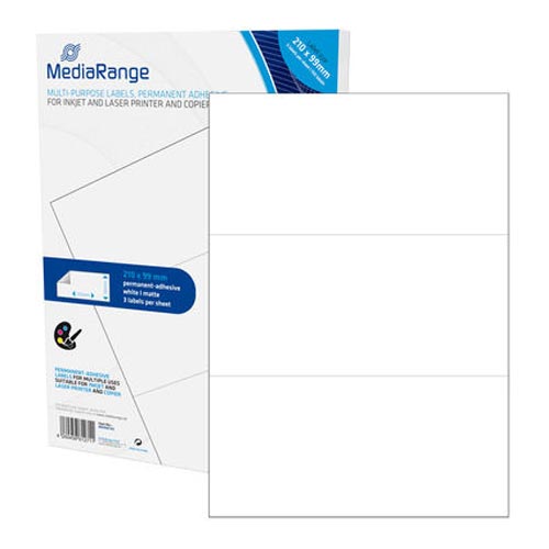 MediaRange Ετικέτες Γενικής Χρήσης 210χ99mm. Λευκές (150 Pack) (MRINK142)