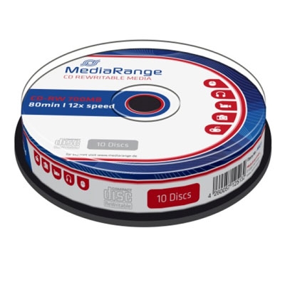 MediaRange CD-RW 80' 700MB 12x Cake Box x 10 (MR235)