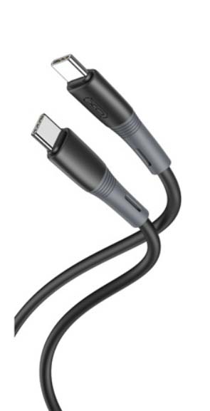 XO NB-Q226B 60W silicone two-color Type-c to Type-c data cable Black