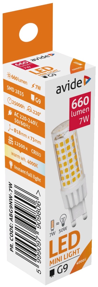 Avide LED G9 7W 220° Λευκό 4000K