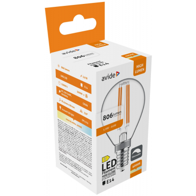 Avide LED Filament Mini Globe 5.9W E14 NW 4000K Dimmable