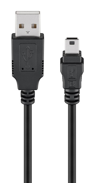 GOOBAY καλώδιο USB σε USB Mini 45740, 480Mbps, 1m, μαύρο 45740