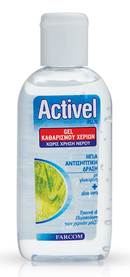 ACTIVEL αντισηπτικό gel χεριών, με γλυκερίνη & aloe vera, 80ml 5202663192404