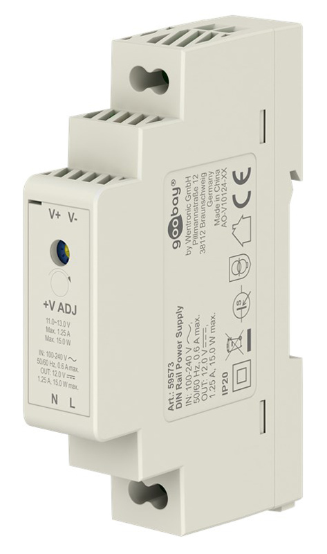 GOOBAY τροφοδοτικό 59573 για DIN rail, 12V/1.25A, 15W, IP20 59573