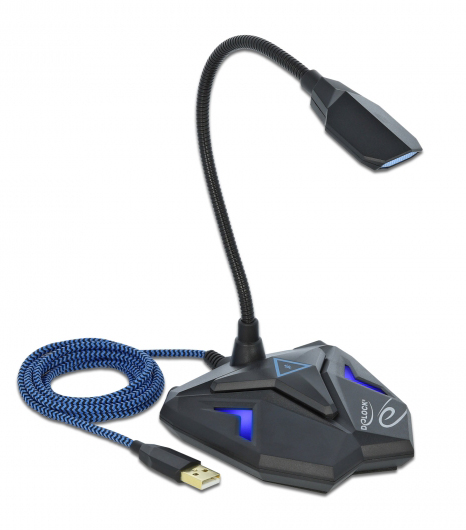 DELOCK Gaming μικρόφωνο 66330, omnidirectional, με mute, USB 66330