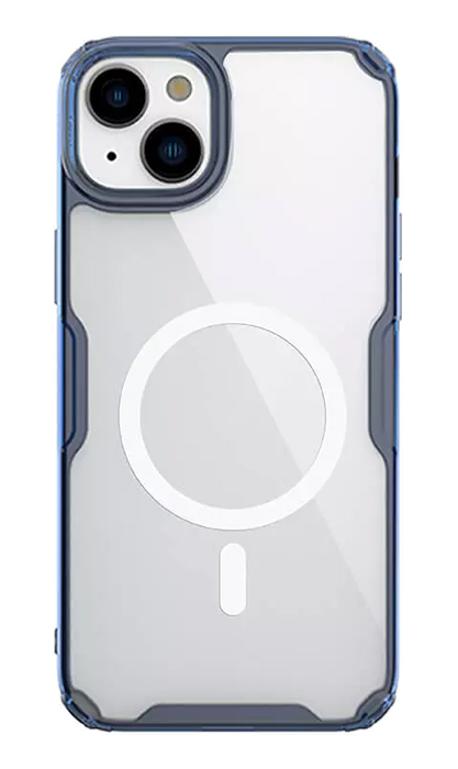 NILLKIN θήκη Nature Pro Magnetic για iPhone 15, διάφανη-μπλε 6902048265905