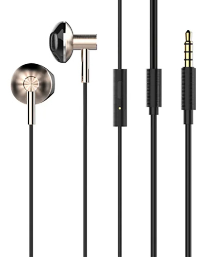 LDNIO earphones με μικρόφωνο HP09, 3.5mm σύνδεση, Φ13mm, 1.2m, ροζ χρυσό 6933138600696