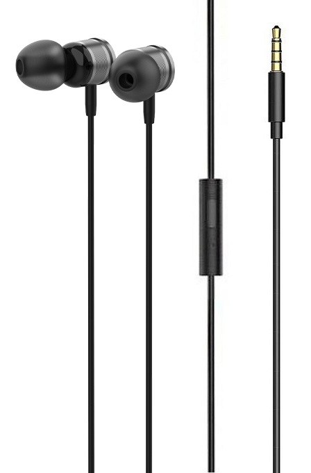 LDNIO earphones με μικρόφωνο HP04, 3.5mm σύνδεση, Φ10mm, 1.2m, γκρι 6933138691779