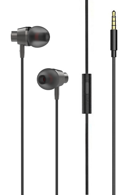 LDNIO earphones με μικρόφωνο HP05, 3.5mm σύνδεση, Φ10mm, 1.2m, γκρι 6933138691786