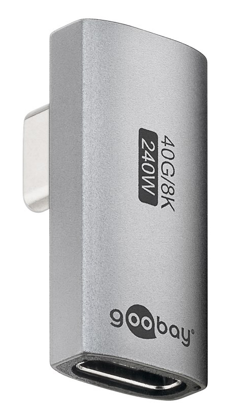 GOOBAY αντάπτορας USB-C 74443, γωνιακός 90°, USB4, 240W, 40Gbps, 8K, γκρι 74443