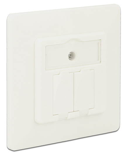 DELOCK Wall Outlet για Keystone 86219, 2 Port 86219