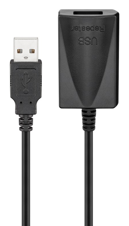 GOOBAY καλώδιο προέκτασης USB 95439, active, 480Mbps, 5m, μαύρο 95439