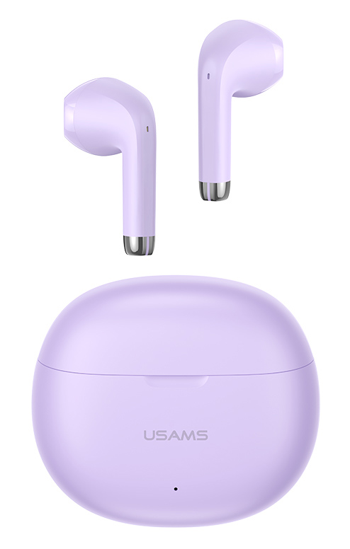 USAMS earphones με θήκη φόρτισης US-YO17, True Wireless, Φ13mm, μωβ BHUYO04