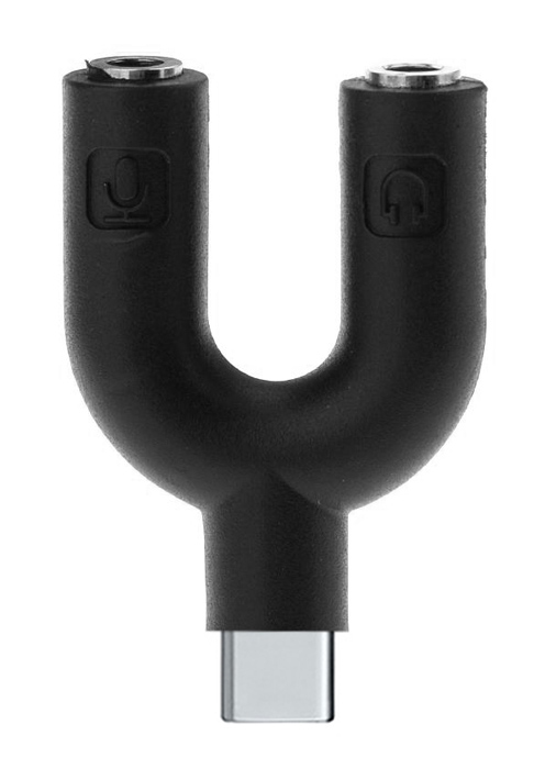 POWERTECH αντάπτορας USB-C σε 2x 3.5mm CAB-J052, μαύρος CAB-J052