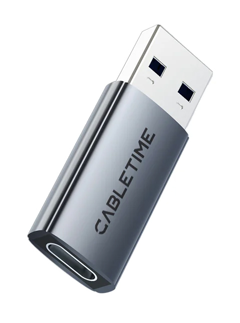 CABLETIME αντάπτορας USB-C σε USB CT-AMCF10-AG, 10Gbps, 15W, γκρι CT-AMCF10-AG