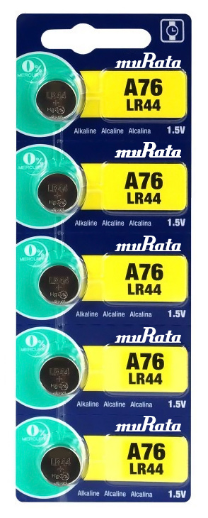 MURATA Αλκαλικές μπαταρίες LR44 MR-LR44, 1.5V, 5τμχ MR-LR44