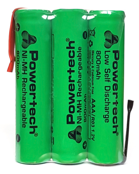 POWERTECH επαναφορτιζόμενη μπαταρία PT-790 800mAh, AAΑ HR03, 3τμχ PT-790