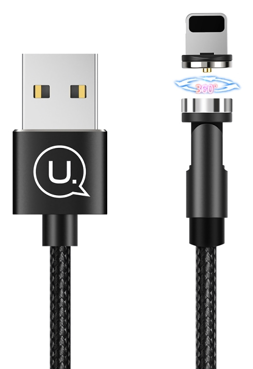 USAMS καλώδιο USB σε lightning US-SJ472, μαγνητικό, 10.5W, 1m, μαύρο SJ472USB01