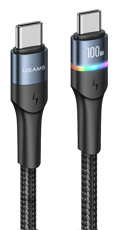 USAMS καλώδιο USB Type-C US-SJ537, 100W/5A, PD, 1.2m, μαύρο SJ537USB01