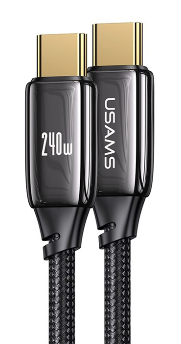 USAMS καλώδιο USB-C US-SJ581, 240W/5A, PD3.1, 2m, μαύρο SJ581USB01