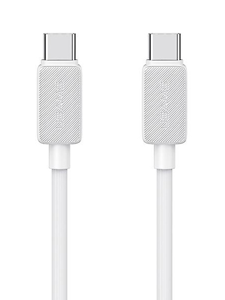 USAMS καλώδιο USB-C σε USB-C US-SJ691, 60W, 480Mbps, 1m, λευκό SJ691USB02