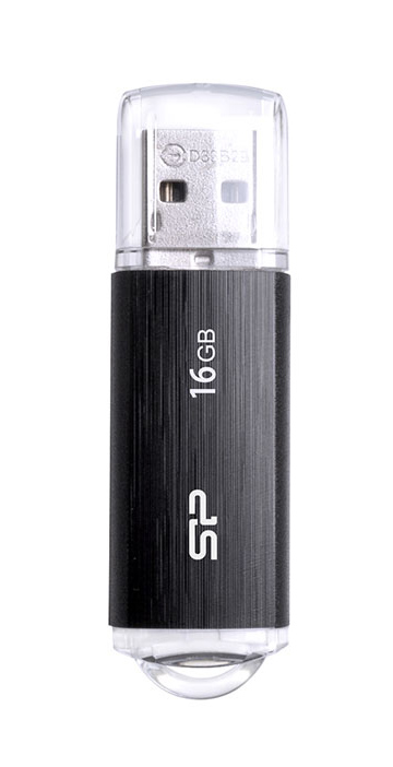 SILICON POWER USB Flash Drive Ultima U02, 16GB, USB 2.0, μαύρο SP016GBUF2U02V1K