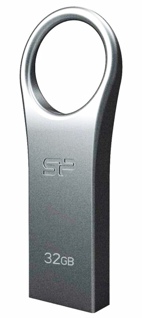 SILICON POWER USB Flash Drive Firma F80, 32GB, USB 2.0, ασημί SP032GBUF2F80V1S