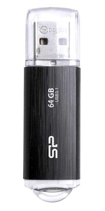 SILICON POWER USB Flash Drive Blaze B02, 64GB, USB 3.2, μαύρο SP064GBUF3B02V1K