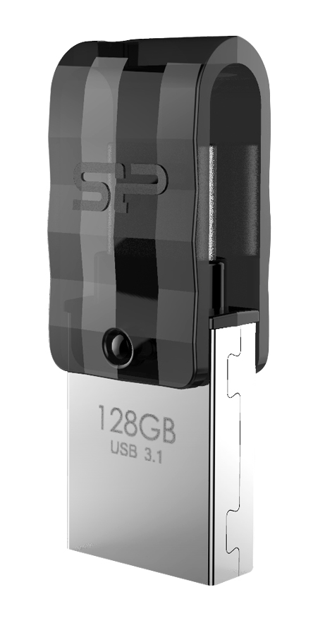 SILICON POWER Dual USB Flash Drive C31, USB 3.2 & USB-C, 128GB, μαύρο SP128GBUC3C31V1K