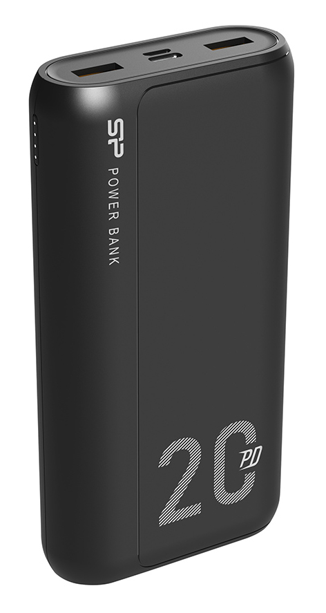 SILICON POWER power bank QS15, 20000mAh, 2x USB & USB Type-C, 3A, μαύρο SP20KMAPBKQS150K