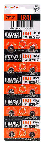 MAXELL αλκαλικές μπαταρίες LR41, 1.5V, 10τμχ MX-LR41