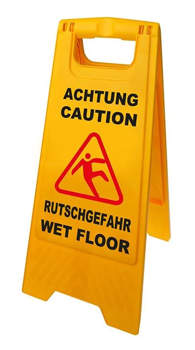 Προειδοποιητική πινακίδα "caution wet floor" 520112, 21-30x58cm, κίτρινη 520112