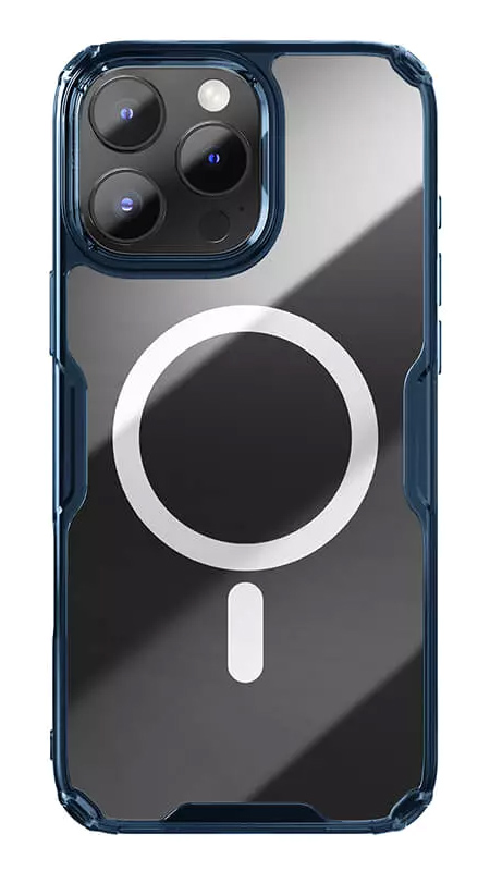 NILLKIN θήκη Nature TPU Pro Magnetic για iPhone 16 Pro, διάφανη-μπλε 6902048287297