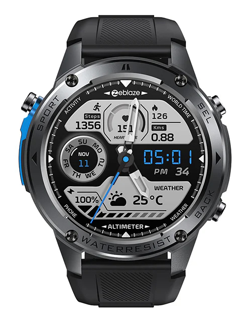 ZEBLAZE smartwatch Stratos 2 Ultra, heart rate, 1.43" AMOLED, GPS, MIL-STD-810H, μαύρο STRATOS2ULTRA-BK