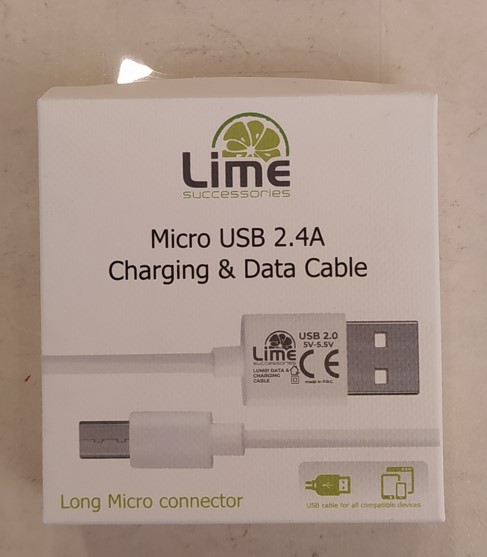 Καλώδιο Micro USB Devices Long USB 2.4A Φόρτισης - Data 1m LUM01 Λευκό Lime