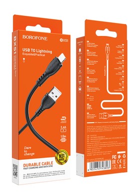 Borofone Cable BX51 Triumph - USB to Lightning - 2,4A 1m BLACK