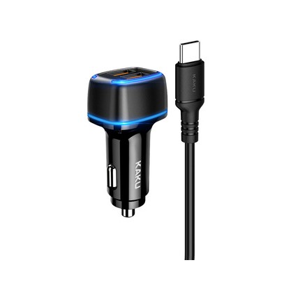 KAKU Car Charger KSC-528 Shengyu - 2xUSB - 2,8A with USB-> TYPE-C Black