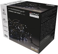 Entac Χριστουγεννιάτικα Λαμπάκια Επέκταση IP44 240 LED Θερμό 24m (Χωρίς Τροφοδοτικό)