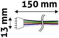 Avide LED Ταινία 12V RGB+W 5Pin Σύνδεσης Αρσενικό Καλώδιο