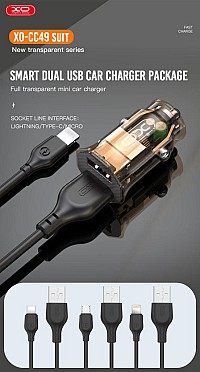 XO CC49 transparent design dual usb 2.4A car charger