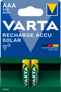 Varta Επαναφορτιζόμενη Solar 550mAh HR03 AAA (2τμχ)