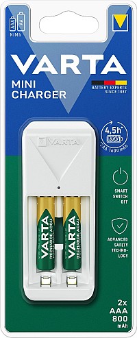 VARTA 57656 Mini Φορτιστής, 2xAAA 56703 800mAh