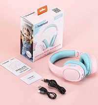 TRONSMART headphones για παιδιά KH02, ασύρματα & ενσύρματα, ροζ 1078350