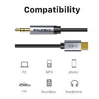 CABLETIME καλώδιο USB-C σε 3.5mm CT-CMAUDIO, AUX, 1.8m, μαύρο 5210131038550